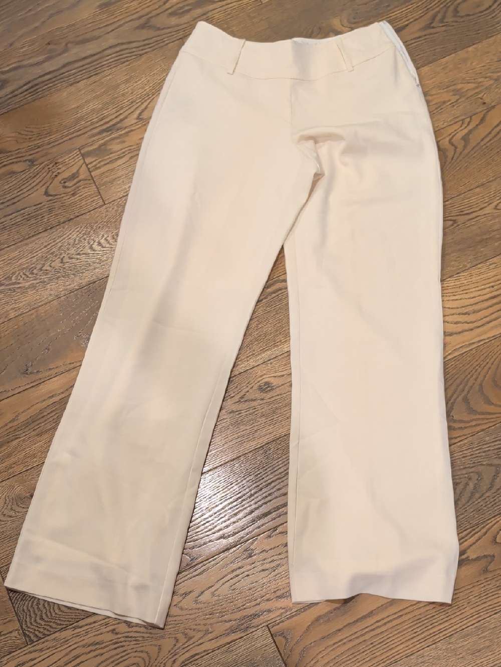 White House Black Market Cream Wide-Leg Dress Pants
